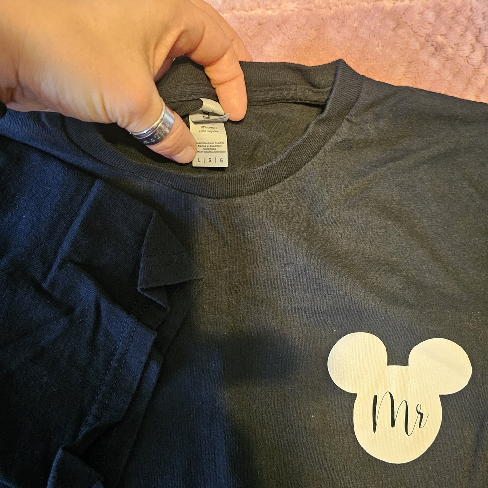 Matching Disney Black 'Happily Ever After' Graphic Tees M and L - Picture 4 of 5